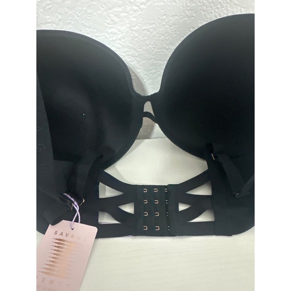 Savage X Fenty Balconette Bra Black 40H Full Coverage‎ Underwire Strappy Back - Picture 8 of 9